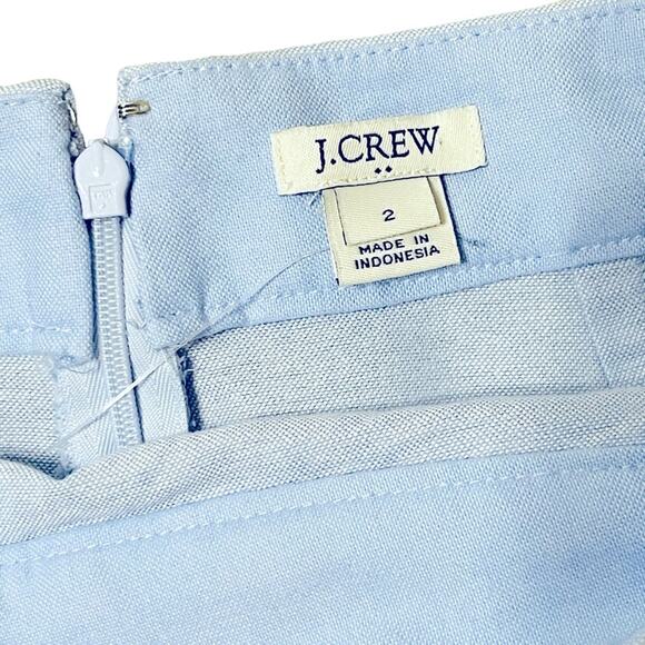 J.Crew Oxford Ruffle Pencil Skirt Blue Chambray Size 2 - Picture 4 of 4